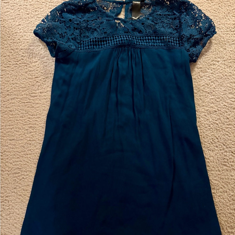 Elegant Teal Lace Women's Dress
